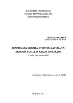 Diplomdarbs 'Hipotekārā kredīta attīstība Latvijā un ārzemēs pasaules krīzes apstākļos', 1.