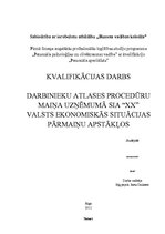 Diplomdarbs 'Darbinieku atlases procedūru maiņa uzņēmumā SIA "X" valsts ekonomiskās situācija', 1.