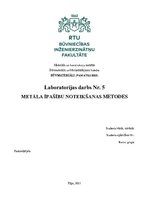 Konspekts 'Laboratorijas darbs "Metāla īpašību noteikšanas metodes"', 1.