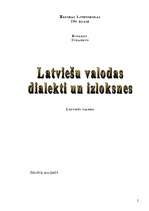 Referāts 'Latviešu valodas dialekti un izloksnes', 2.