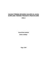 Referāts 'Saldus tūrisma resursu analīze un jauna iespējama tūrisma produkta piedāvājums', 1.