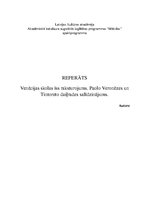 Konspekts 'Venēcijas skolas īss raksturojums. Paolo Veronēzes un Tintoreto daiļrades salīdz', 1.