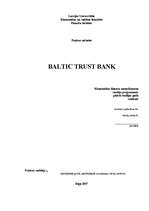 Prakses atskaite 'Prakses atskaite AS "Baltic Trust Bank"', 1.