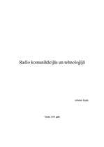 Referāts 'Radio komunikācijās un tehnoloģijā', 1.