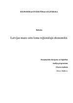 Referāts 'Latvijas mazo ostu loma reģionālajā ekonomikā', 1.