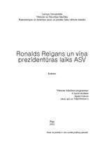 Referāts 'Ronalds Reigans un viņa prezidentūras laiks ASV', 1.