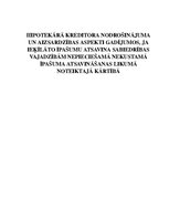 Referāts 'Hipotekārā kreditora nodrošinājuma un aizsardzības aspekti gadījumos, ja ieķīlāt', 1.