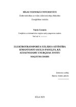 Diplomdarbs 'Elektrotransporta uzlādes attīstība izmantojot saules paneļus, kā atjaunojamu en', 1.