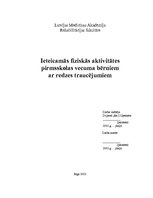 Referāts 'Ieteicamās fiziskās aktivitātespirmsskolas vecuma bērniemar redzes traucējumiem', 1.