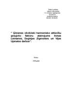 Referāts 'Ģimenes cilvēciski harmonisko attiecību graujošo faktoru atainojums literatūrā', 1.