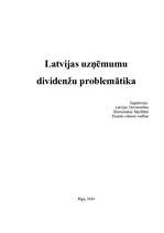 Referāts 'Latvijas uzņēmumu dividenžu problemātika', 1.