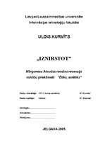 Eseja 'Mārgaretas Atvudas romāna "Iznirstot" recenzija', 1.