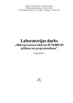 Referāts 'Mikroprocesora iekārtas PCM 80Y/01 pētīšana un programmēšana', 1.