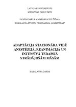 Prezentācija 'Adaptācija stacionāra vidē anestēzijā, reanimācijā un intensīvā terapijā strādāj', 1.