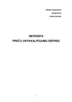 Referāts 'Preču un pakalpojuma serviss', 1.