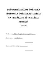 Referāts 'Dzīvojamās mājas īpašnieka (dzīvokļa īpašnieka) tiesības un pienākumi būvniecība', 1.