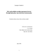 Referāts '2014.gada politisko partiju programmās ietvertā Reemigrācijas plāna reprezentēša', 1.