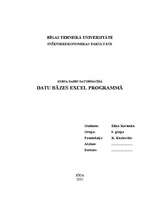 Referāts 'Datu bāzes Excel programmā', 1.