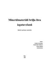 Referāts 'Minerālmateriāli briļļu lēcu izgatavošanā', 1.