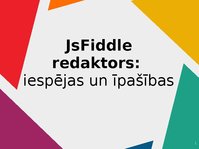 Prezentācija 'JsFiddle redaktors: iespējas un īpašības', 1.