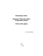 Referāts 'Aristoteļa darbs "Nikomaha ētika"', 1.