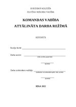 Referāts 'Komandas vadība attālināta darba režīmā', 1.