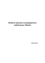 Konspekts 'Kultūras izpratnes un pašizpausmes mākslā joma: Mūzika', 1.