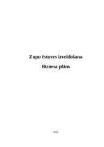 Biznesa plāns 'Zupu ēstuves izveidošana', 1.