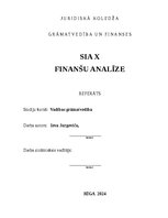 Referāts 'SIA X finanšu analīze', 1.