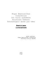 Konspekts 'Feminisms literatūrā', 1.