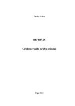 Referāts 'Civilprocesuālo tiesību principi', 1.