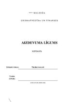 Referāts 'Aizdevuma līgums', 1.