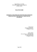 Diplomdarbs 'Kriminālatbildība par ārstniecības personu profesionālo pienākumu nepienācīgu  p', 1.