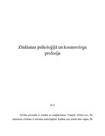 Eseja 'Zināšanas psiholoģijā un kosmetologa profesija', 1.