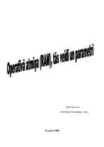 Referāts 'Operatīvā atmiņa, tās veidi un parametri', 1.