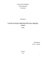 Referāts 'Latvijas teritorijas iekļaušana Krievijas impērijas sastāvā', 1.