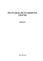 Referāts 'Pilnvaras, pilnvarojuma līgums', 1.