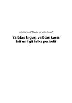 Referāts 'Valūtas tirgus, valūtas kurss īsā un ilgā laika periodā', 1.