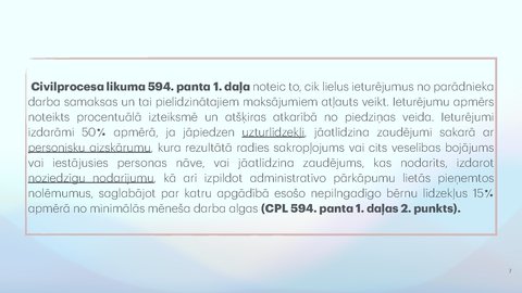 Prezentācija 'Piedziņas vēršana uz darba samaksu, tai pielīdzinātajiem maksājumiem un citām na', 7.