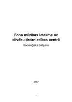 Referāts 'Fona mūzikas ietekme uz cilvēku lielveikalā', 1.