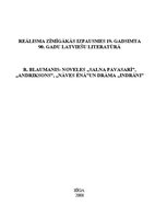 Referāts 'Reālisma zīmīgākās izpausmes 19.gadsimta 90-to gadu latviešu literatūrā', 1.