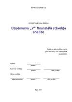 Referāts 'Uzņēmuma "V" finansiālā stāvokļa analīze', 1.