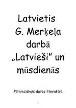 Referāts 'Latvietis G.Merķeļa darbā "Latvieši” un mūsdienās', 1.