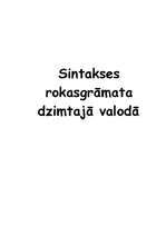 Referāts 'Sintakses rokasgrāmata dzimtajā valodā', 1.