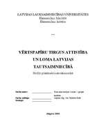 Referāts 'Vērtspapīru tirgus attīstība un loma Latvijas tautsaimniecībā', 1.