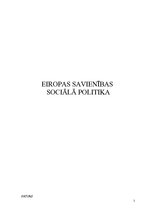 Referāts 'Eiropas Savienības sociālā politika', 1.