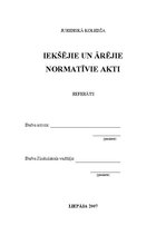 Referāts 'Iekšējie un ārējie normatīvie akti', 1.