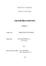 Referāts 'Vienlīdzības princips', 1.