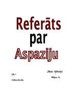 Referāts 'Aspazija', 1.