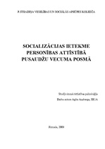 Referāts 'Socializācijas ietekme personības attīstībā pusaudža vecumposmā', 1.